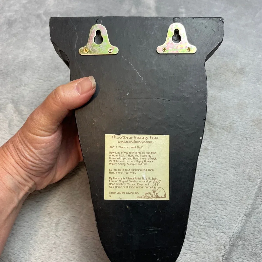 Vtg The Stone Bunny Black Lab‎ Wall Shelf 1995 Artist Signed Numbered Labrador